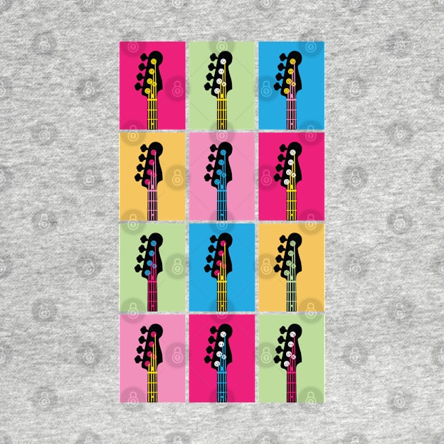 Bass Guitar Headstock Multiple Color Shades by nightsworthy